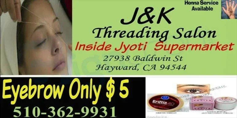 J&K Threading Salon (Inside Hair Salon), Hayward - Photo 2