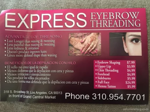 Express Eyebrow Threading, Los Angeles - Photo 1